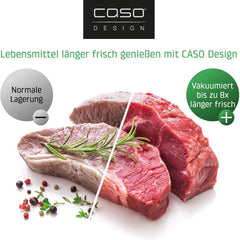 Caso FastVac 500, Professional Commercial Vacuum Sealer, Stainless Steel, Double Piston Pump, 15 Litres/Minute, Includes 2 Free Foil Rolls