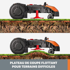 WORX LANDROID Vision WR206E.1, Robot Tondeuse sans Fil périphérique 600 m² Surf.Max 700 m², Installation en 30 Min, Caméra 4K + IA Adaptative, évite Tous Les Obstacles, Coupe des Bordures, Multizone