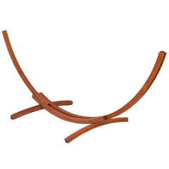 Hamac 1 Place 200x100cm avec Support en Bois de Mélèze Russe Capacité 120kg en Polyester Métal 313x115x120cm Naturel -