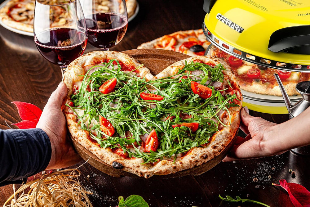 G3 Ferrari G10006 Pizza Express Delizia, 1200 W Pizza Oven, Adjustable Thermostat up to 400°C, Cooks Tasty Pizza in 5 Minutes, Double Resistance, Recipe Book and Spatulas Included - Black