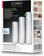 Caso FastVac 500, Professional Commercial Vacuum Sealer, Stainless Steel, Double Piston Pump, 15 Litres/Minute, Includes 2 Free Foil Rolls