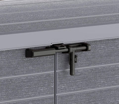 Duramax StoreAway 1200L Plastic Garden Shed/ Flat Lid, Outdoor Storage Shed, Wheelie Bin Hideaways, Wheelie bin box, Durable Construction, Ideal for Bikes, BBQs & 2x 240L Bins, 145x85x125 cm, Brown