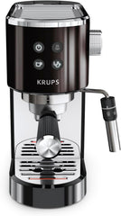 Krups Virtuoso+, Machine expresso, Machine a cafe à pompe, expresso machine a cafe moulu ou dosettes, 15 bars, Inox, Buse vapeur, Espresso et cappuccino, XP444G10
