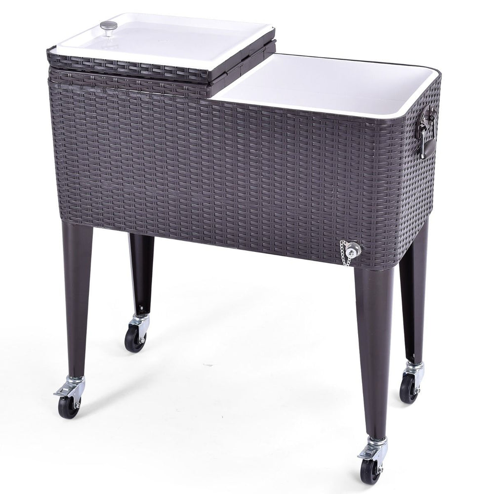 Glacire Roues Verrouillables 76L Dessert de Glace avec Dcapsuleur et Rceptacle Capsules en PP de haute alimentaire Garder au Frais 72h 83 x 48 x 87 CM -