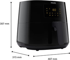 Versuni Philips Airfryer Series 3000 XL, 6.2L (1.2 kg), 14 in 1, 90% Less Fat Thanks to Rapid Air Technology, HomeID Recipe Application, Black (HD9270/90)