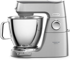 Kenwood Titanium Chef Baker KVC65.001WH, Pastry Robot with Integrated Scales, Including 3-Piece Pastry Set, Spatula & Splash Protection, 1200 W, White