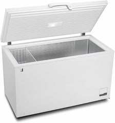 METRO Professional Congélateur bahut GHF2700S, acier, 188 x 73.5 x 94.5 cm, 700 L, 125 W, 3 paniers, éclairage LED, avec serrure, blanc/gris
