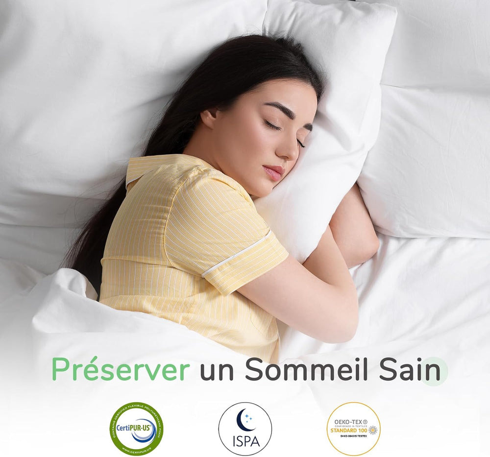 Novilla Matelas en Mousse 140x190, Matelas Amovible à 7 Zones de Confort, Réversible Été/Hiver, Respirable, Hauteur 18 cm