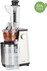 Extracteur de Jus de Fruits et Légumes vertical GSX24 H.Koenig Centrifugeuse Vitamin + sans BPA - 82 mm Large Bouche - 3 tamis pour jus fin ou épais et sorbet - Pression douce - 50 tours 400 W