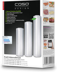 Caso FastVac 500, Professional Commercial Vacuum Sealer, Stainless Steel, Double Piston Pump, 15 Litres/Minute, Includes 2 Free Foil Rolls