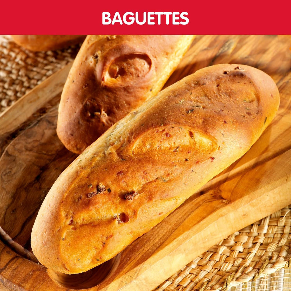 Moulinex Home Bread Baguette Machine à petits pains, 16 programmes, Résultats homogènes, Jusqu'à 1,5 kg de pain frais, Plaques croustillants, 3 niveaux de dorage OW610110, Blanc