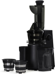 H.Koenig GSX12 Vertical Juice Extractor Stainless Steel Black, Fruit and Vegetable Juice, BPA Free, 82 mm Wide Mouth, Soft Pressure, 1 Litre, 400 W
