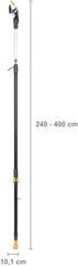 Fiskars Coupe-Branches Multifonctions Télescopique, pour Bois vert et Rameaux, Revêtement antiadhésif, Lame en acier/manche en aluminium, longueur 2,4 - 4 m, noir/orange, UPX86, 1023624