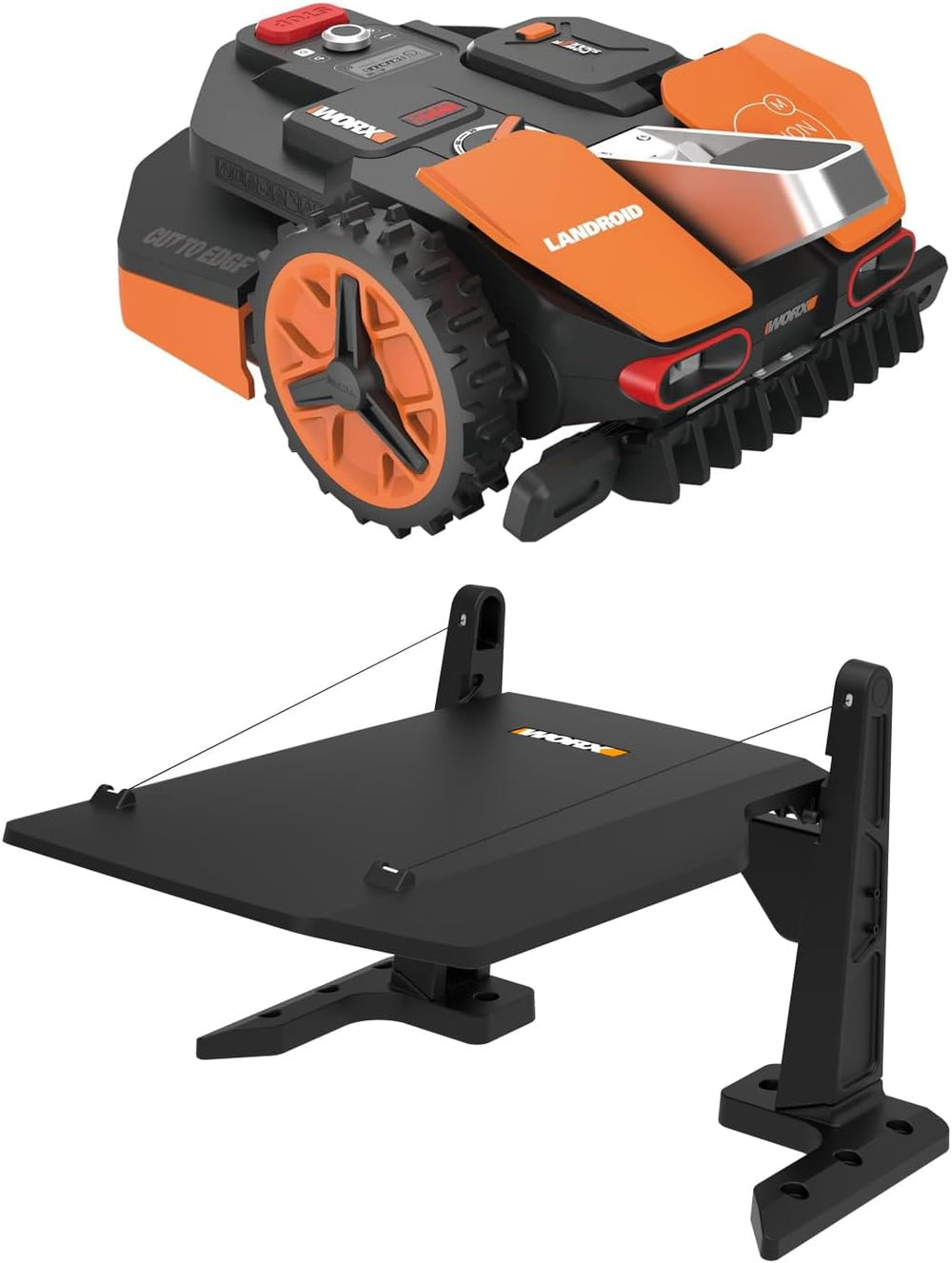 WORX LANDROID Vision WR206E.1, Robot Tondeuse sans Fil périphérique 600 m² Surf.Max 700 m², Installation en 30 Min, Caméra 4K + IA Adaptative, évite Tous Les Obstacles, Coupe des Bordures, Multizone