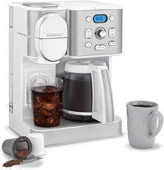 Cuisinart Cafetière, carafe en verre de 12 tasses, cafetière automatique chaude et glacée, machine à café à serveur unique, acier inoxydable noir, SS-16BKS