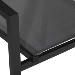 Lot de 8 chaises en aluminium anthracite - textilène gris Happy Garden