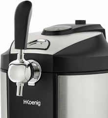 H.Koenig Tireuse à Bière compatible tous Fûts Universels Pressurisés de 5L Inox BW1778, Machine, Pompe, Pression domestique, Professionnelle, Universelle, Refroidissement intégré 4°C