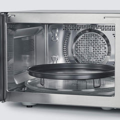 SEVERIN Four à micro-ondes 30 L, 2 500 W, avec fonction gril et chaleur tournante, avec 5 niveaux de puissance, 10 programmes automatiques, Inox/Noir, MW 7775