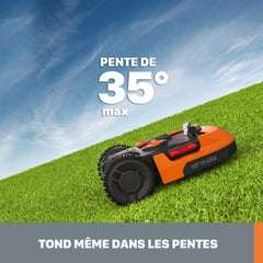 WORX LANDROID Vision WR206E.1, Robot Tondeuse sans Fil périphérique 600 m² Surf.Max 700 m², Installation en 30 Min, Caméra 4K + IA Adaptative, évite Tous Les Obstacles, Coupe des Bordures, Multizone