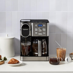 Cuisinart Cafetière, carafe en verre de 12 tasses, cafetière automatique chaude et glacée, machine à café à serveur unique, acier inoxydable noir, SS-16BKS