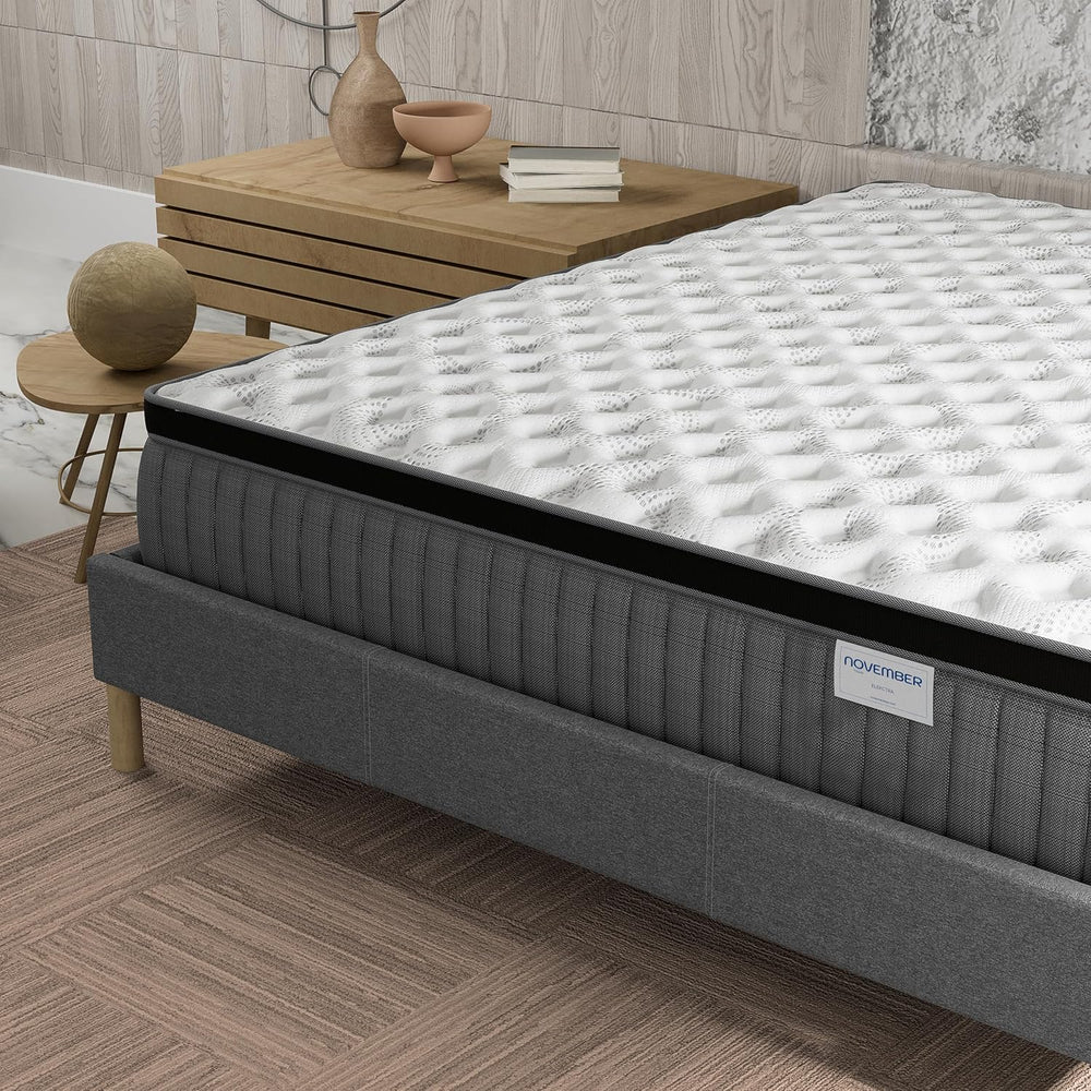 November Elekctra Mattress 120 x 190 cm Hybrid: Pocket Springs+Memory Foam Thickness 30 cm Perfect Tonic Support & Sleeping Independence Sanitized Label (Anti-Bacterial/Dust Mite)