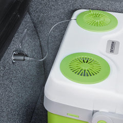 SEVERIN KB 2922 Electric Cooler (19 L) with Cooling and Keep Warm Function, Car Cooler with 2 Connections (Power Supply and Cigarette Lighter), Cool Box Green/Grey
