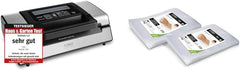 Caso FastVac 500, Professional Commercial Vacuum Sealer, Stainless Steel, Double Piston Pump, 15 Litres/Minute, Includes 2 Free Foil Rolls