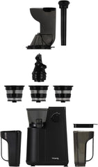 Extracteur de Jus de Fruits et Légumes vertical GSX24 H.Koenig Centrifugeuse Vitamin + sans BPA - 82 mm Large Bouche - 3 tamis pour jus fin ou épais et sorbet - Pression douce - 50 tours 400 W