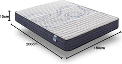 NATURALEX - Matelas PerfectSleep 180x200 - Épais 30 cm - Soutien Mousse à mémoire de Forme - Accueil Blue Latex - Confort Ferme - Respirant - 7 Zones - Réversible - Haute Densité - Fabriqué en Europe