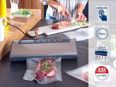 Leifheit Machine de mise sous vide alimentaire Vacu Power 500, appareil pour emballage sous vide + 10 sacs sous vide alimentaire (20 x 30 cm)