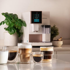 Cecotec Machine à Café Superautomatique Cremmaet Compactccino Black Rose, 19 bars, Réservoir à lait, Système Thermoblock, 5 niveaux de mouture, Réservoir à café 150g