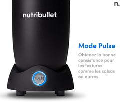 Nutribullet Pro 1200, Blender électrique, Broyeur, Smoothie Blender, Blender multifonctions, puissance 1200w, verres 700ml et 900ml, noir, NB120MB