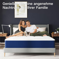 Matoresu Matelas 140x200 Hauteur 25cm, Matelas Hybride à Ressorts Ensachés Indépendant en Mousse à Mémoire de Forme, Tissu Doux pour La Peau&Soutien Confortable, Matelas 2 Personnes Moyenne Ferme
