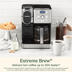 Cuisinart Cafetière, carafe en verre de 12 tasses, cafetière automatique chaude et glacée, machine à café à serveur unique, acier inoxydable noir, SS-16BKS