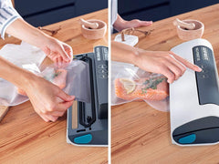 Leifheit Machine de mise sous vide alimentaire Vacu Power 500, appareil pour emballage sous vide + 10 sacs sous vide alimentaire (20 x 30 cm)