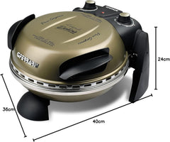 G3 Ferrari G10006 Pizza Express Delizia, 1200 W Pizza Oven, Adjustable Thermostat up to 400°C, Cooks Tasty Pizza in 5 Minutes, Double Resistance, Recipe Book and Spatulas Included - Black