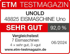 Unold Uno 48825 Sorbetière – Compresseur auto-refroidissant, entièrement automatique, 135 W, refroidissement à -35 °C, écran LCD, récipient en acier inoxydable, minuterie, compresseur