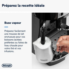 De'Longhi Magnifica S ECAM11.112.B, Automatic Coffee Machine / Espresso Bean to Cup with Milk Nozzle, with 4 One-Touch Recipes, Soft-Touch Control Panel, 1450 W, Black