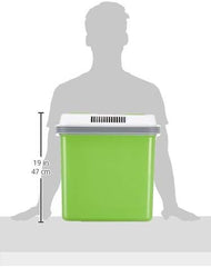 SEVERIN KB 2922 Electric Cooler (19 L) with Cooling and Keep Warm Function, Car Cooler with 2 Connections (Power Supply and Cigarette Lighter), Cool Box Green/Grey