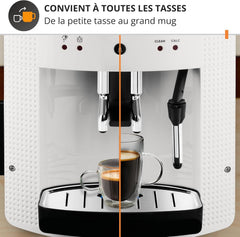 Krups Coffee Bean Machine, 1.7 L, 2 Cups Simultaneously, Automatic Cleaning, Steam Nozzle for Cappuccino, Espresso Maker, Essential Black YY8125FD