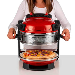 Ariete Pizza Oven 918, Pizza 4 Minutes, 5 Cooking Levels, Refractory Plate for Heating, Wooden Blades Included, Maximum Temperature 400°C, 1200W, White