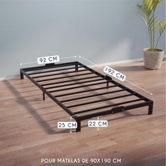 Dreamzie Cadre de Lit 160x200 avec Sommier - Sommier 160x200 avec Pieds - Hauteur de 35 cm - Structure Solide, Assemblage Facile et Espace de Rangement