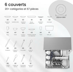COMFEE’ TD602E-W | Lave-vaisselle Compact 6 Couverts