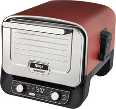 Ninja Woodfire 8-in-1 Electric Outdoor Pizza Oven, Rotisserie & Smoker BBQ with Grate, Pro-Heat Plate, Pizza Stone, Wood Pellets and Shovel, 6 Settings, Dark Orange OO101EU
