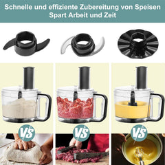 TopStrong Multifunctional Food Processor, 1100 W Multifunctional Food Processor, 11 in 1 Food Processor Included Chopper, Kneader Hook, Blender, Citrus Press and Coffee Grinder, 3.2L Bowl and 1.5L