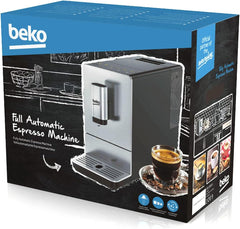 BEKO, Machine à café, expresso automatique, 1350 W / 19 bars, Capacité café : 125 g, Capacité eau : 1,4L, Système autonettoyant, 5 niveaux de broyage, Arrêt automatique, Façade Inox Brossé