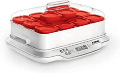 Seb Yogurt Maker 12 Jars, Glass Jars 140 ml, 5 Automatic Programs, BPA-Free, Compact, Homemade Yogurt & XF101001 Delices Box Box 1 L Tray White Yogurt-Cheese with Drainer
