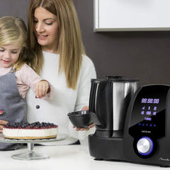 Cecotec Robot de Cuisine Mambo Black. 23 Fonctions, 10 Niveaux de Température, 1700W, 2,5 kg de Pâte, Cruche de 3,3L, 10 Vitesses, Minuterie, Température Réglable de 37 °C à 120 °C