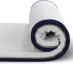 BedStory Mattress Topper 160 x 200 cm, Thickness 10 cm, Memory Foam Mattress Topper 160 x 200 cm Gel Infused Ergonomic Mattress Topper, High Density Ventilation, Hypoallergenic Washable Cover