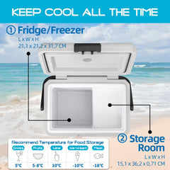 Alpicool LGMP8 8L Glaciere Portable Réfrigérateur Voiture Camping Congélateur 12/24V Mini Frigo pour Maison, Bureau ou Pique-Nique en Plein Air/ -20 à 20℃(Batterie Non Incluse)